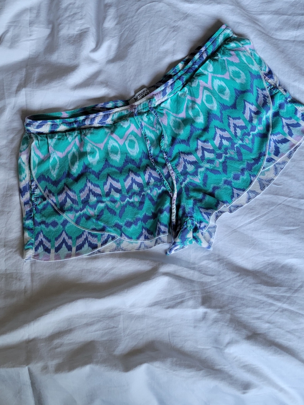 Lightweight Lilac & Teal Patterned Shorts